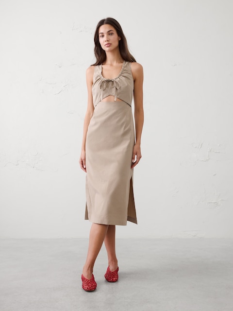 Cinched Cutout Midi Dress