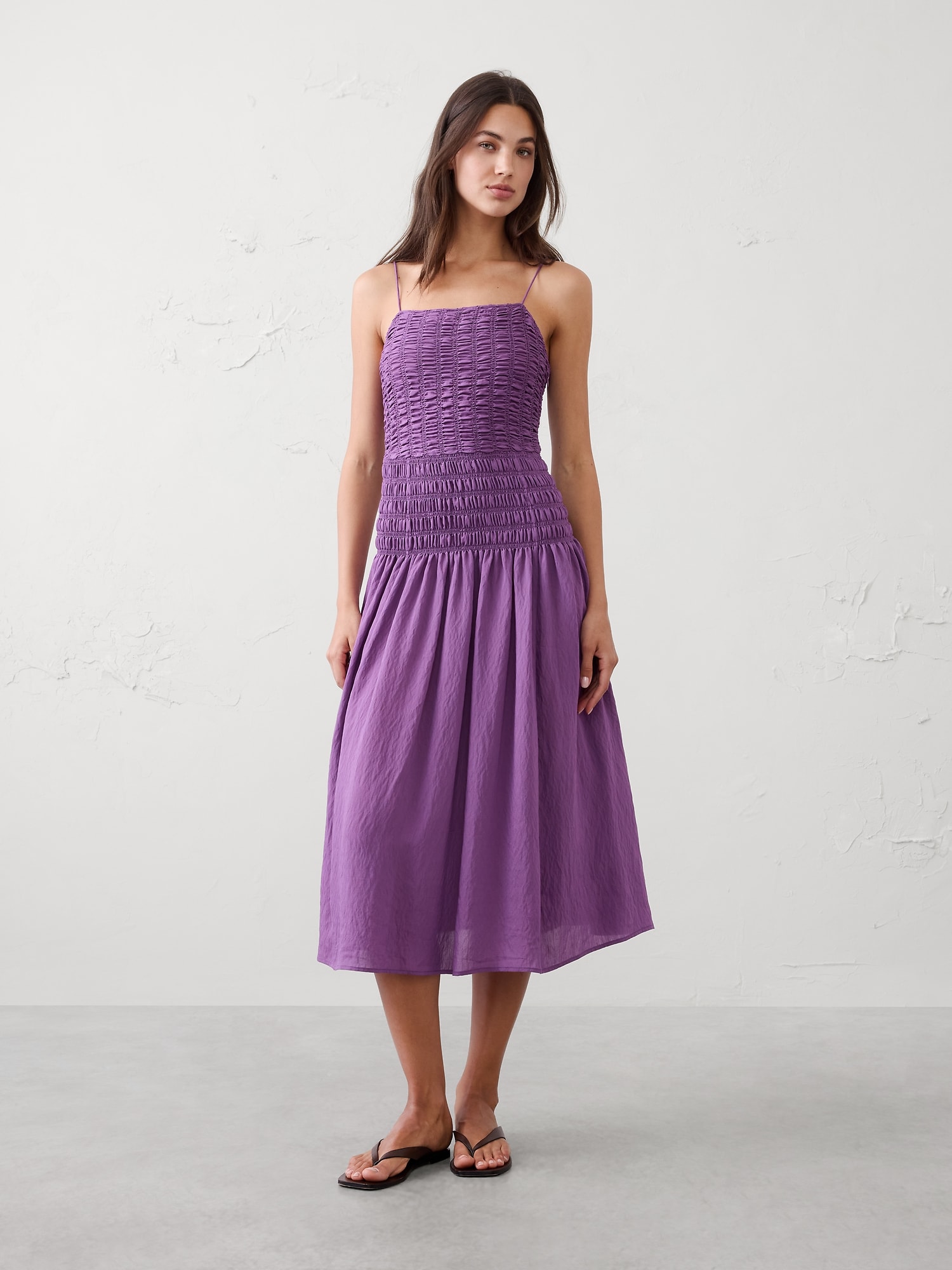 Smocked Strappy Maxi Dress