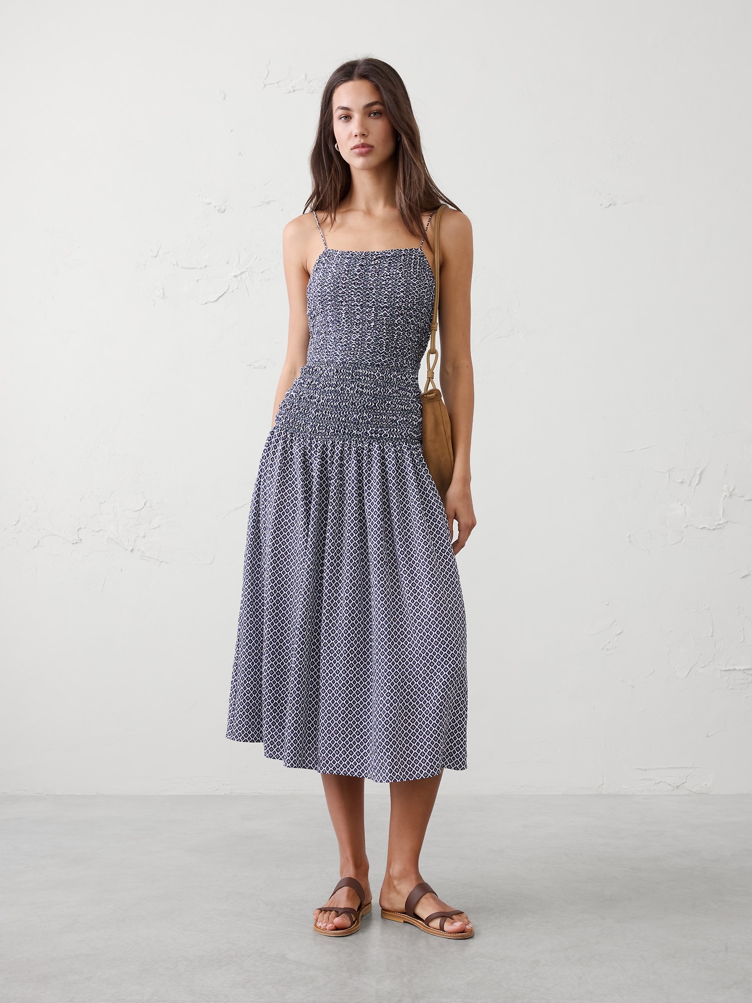 Smocked Strappy Maxi Dress