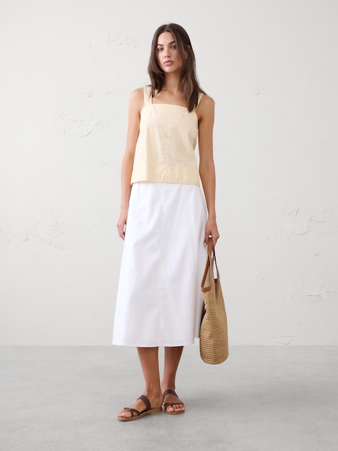 CAMISOLE DROITE À SURPIQÛRES