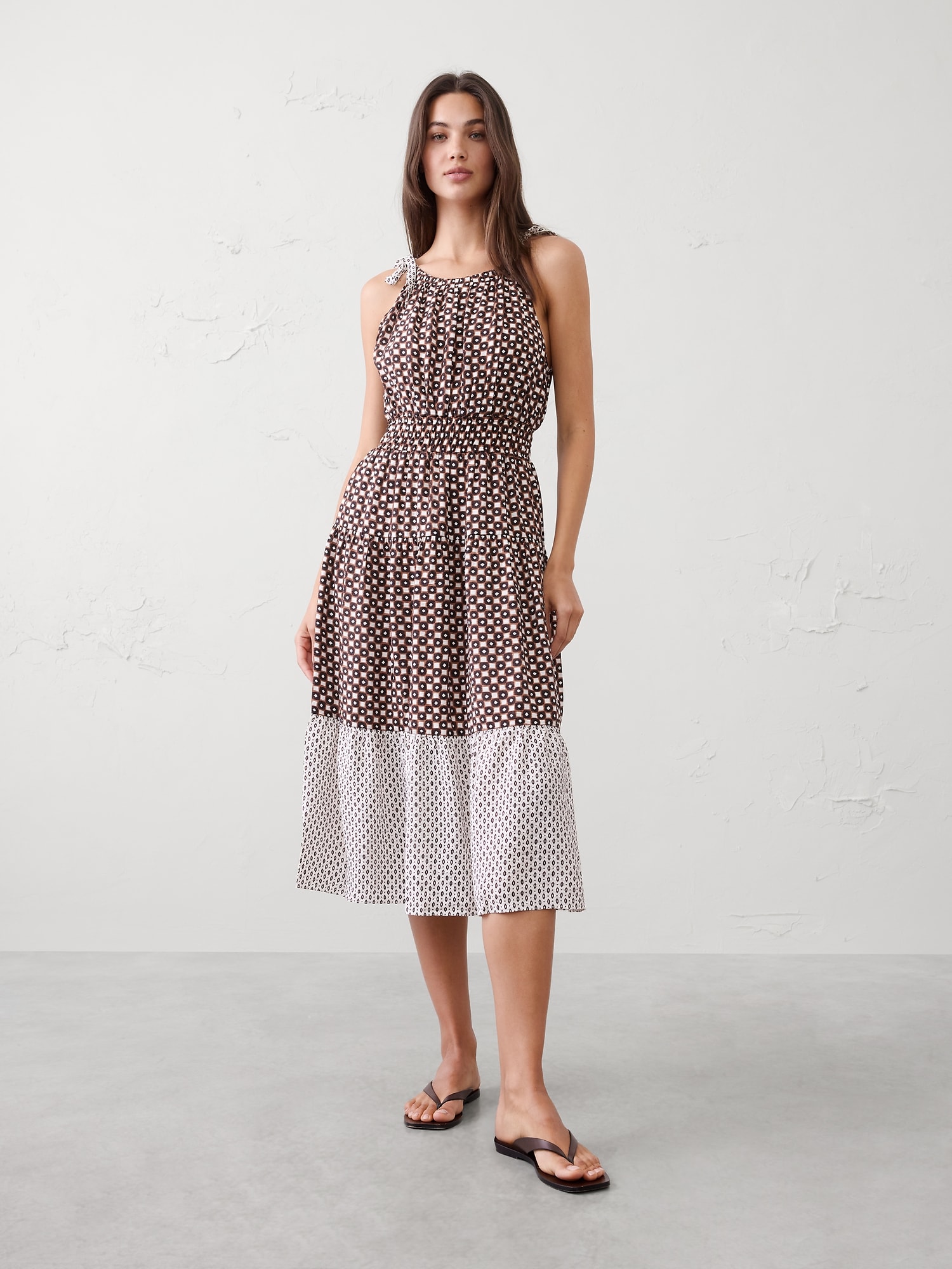 Tied-Shoulder Maxi Dress