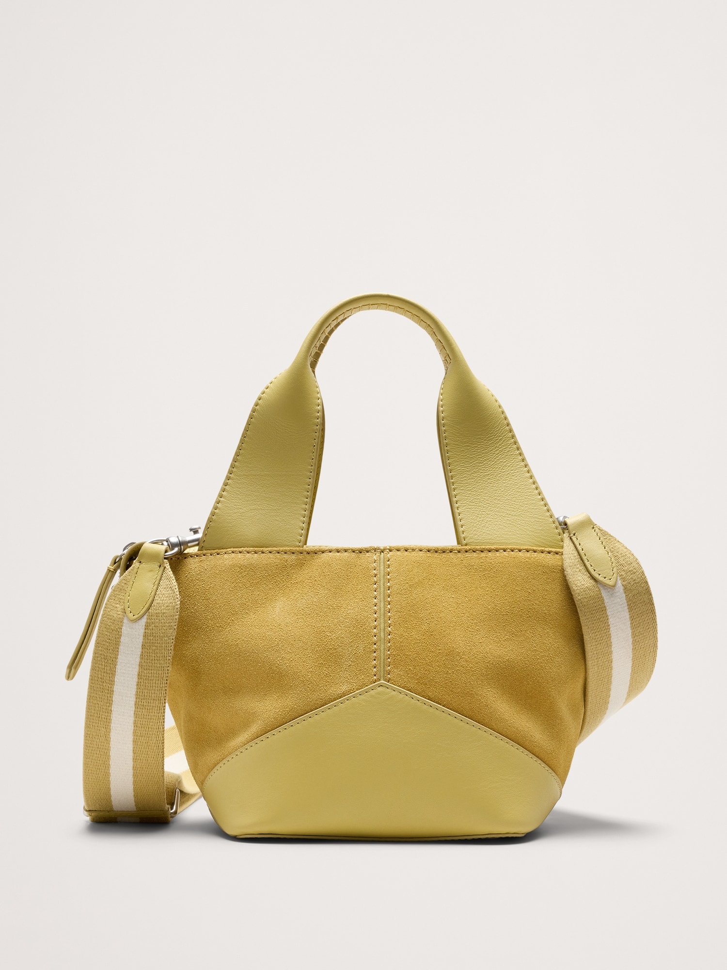 レザー & スエード ミニ ジップトート-0