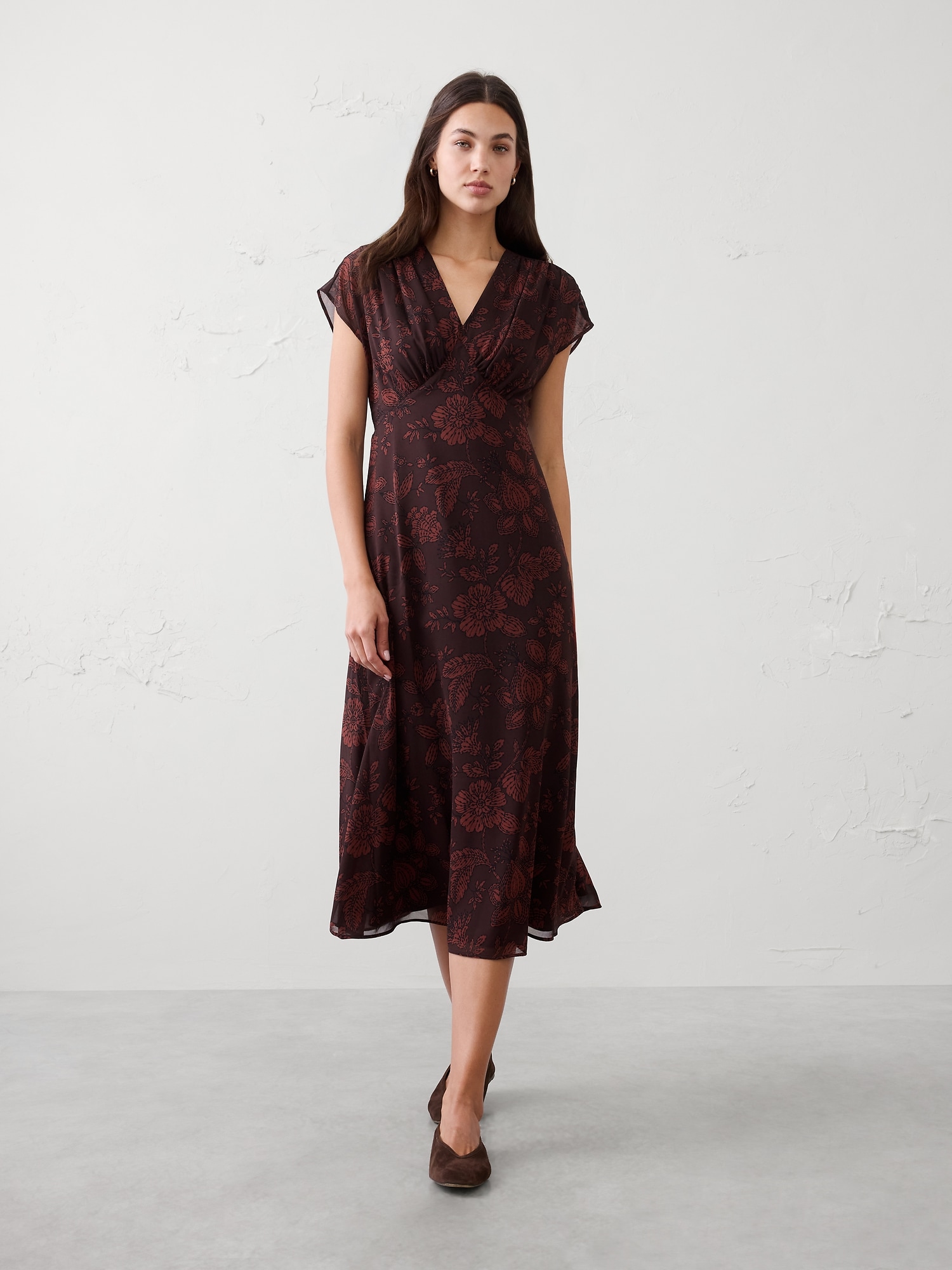 Gathered Empire Midi Dress