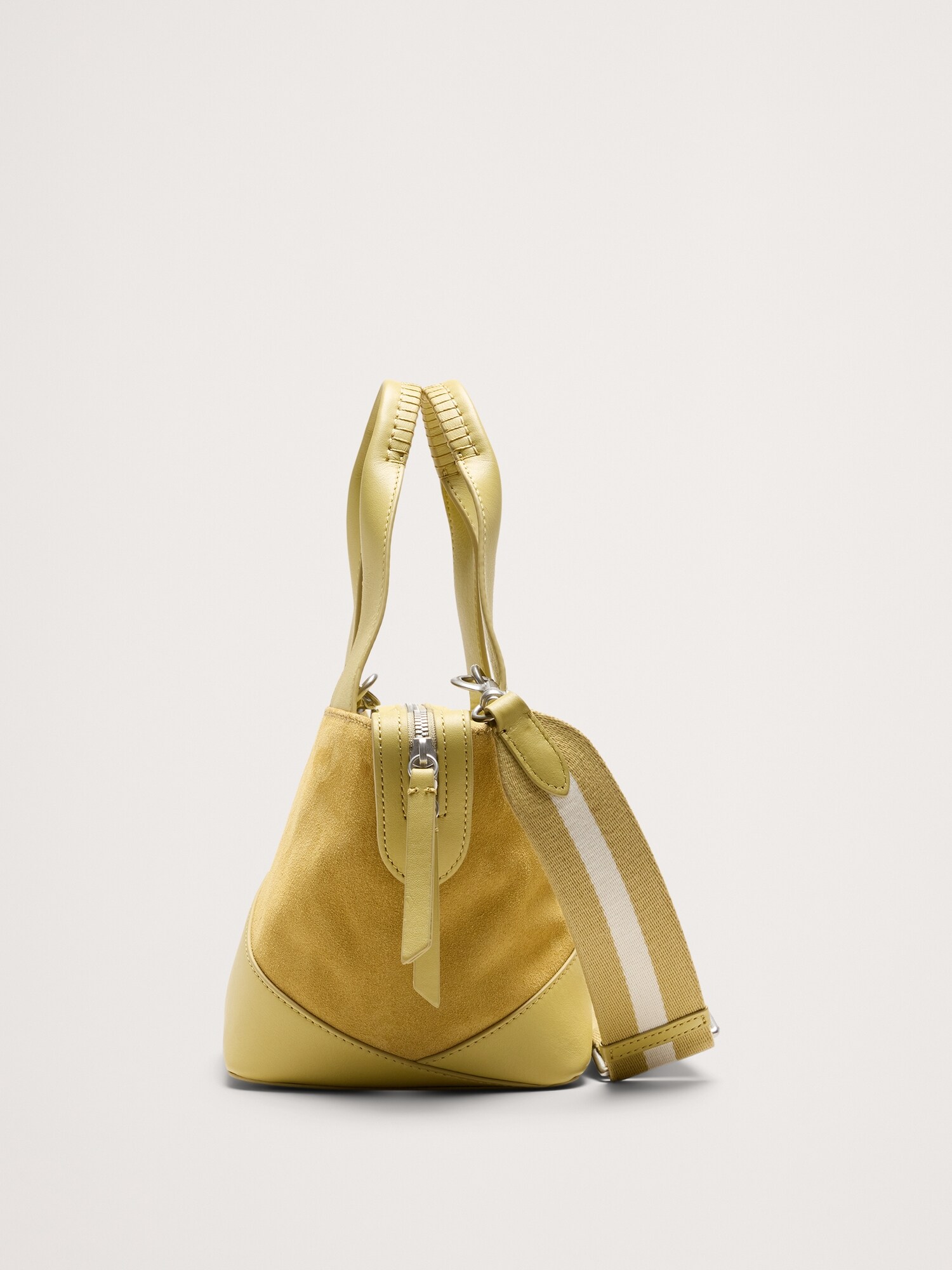 レザー & スエード ミニ ジップトート-1