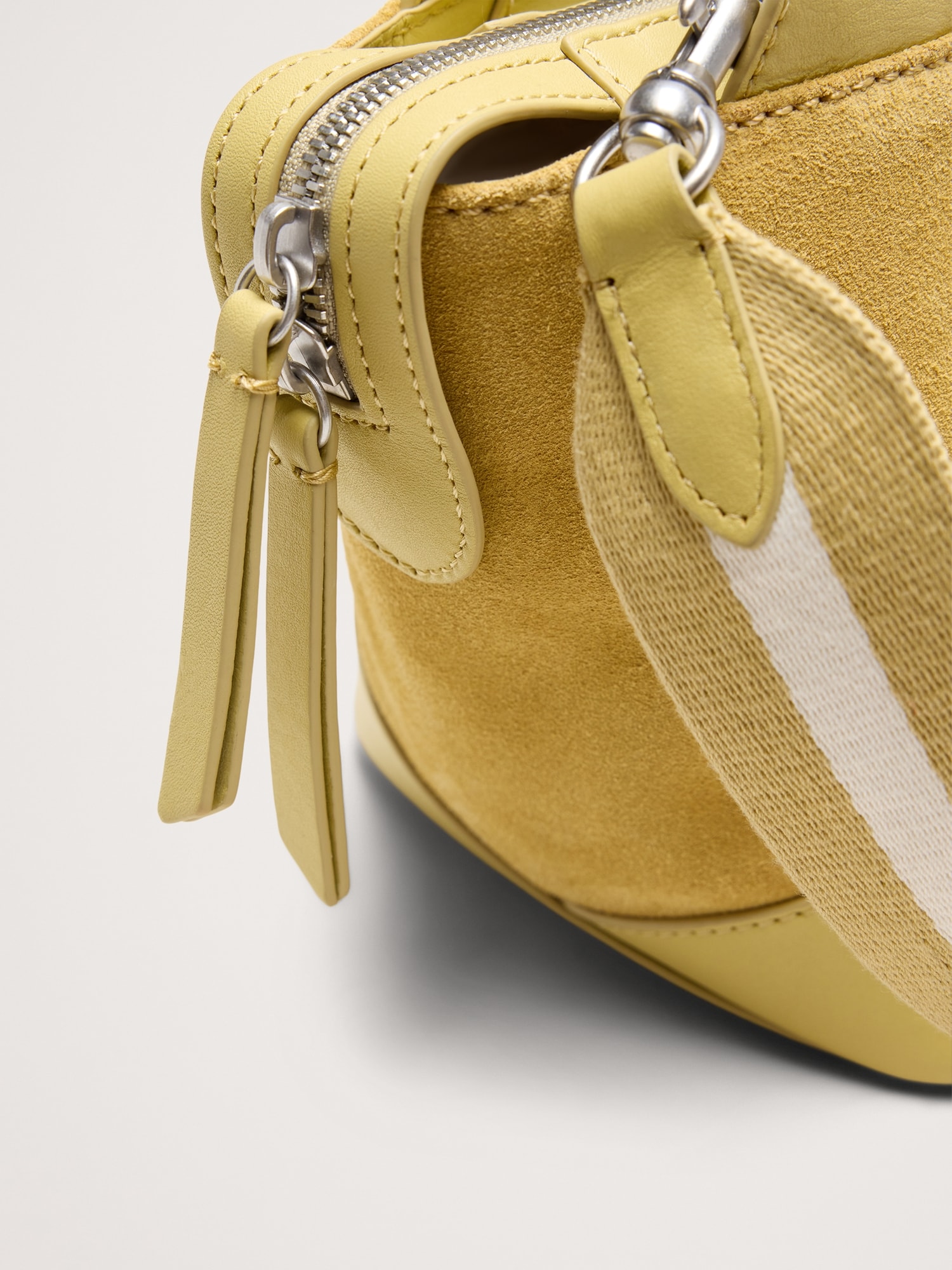 レザー & スエード ミニ ジップトート-4