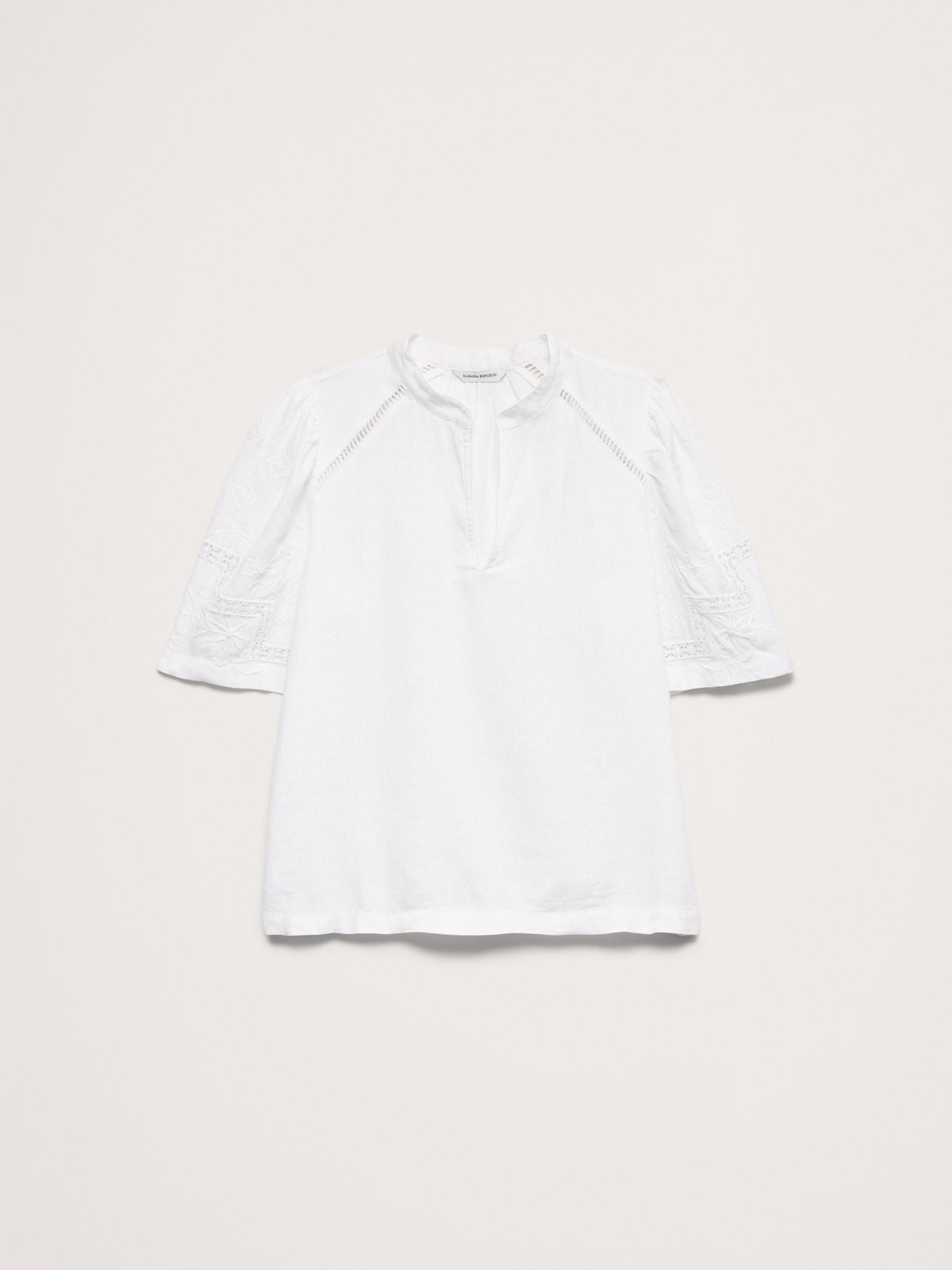 エンブロイダリー リネン パフスリーブ トップス-3