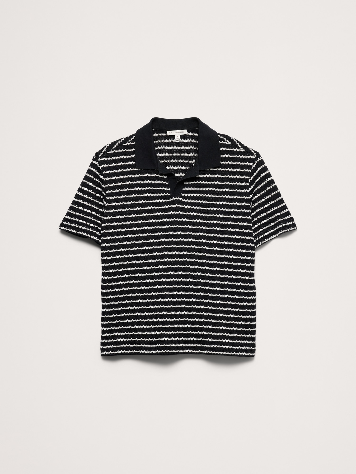 Stripe Johnny-Collar Polo