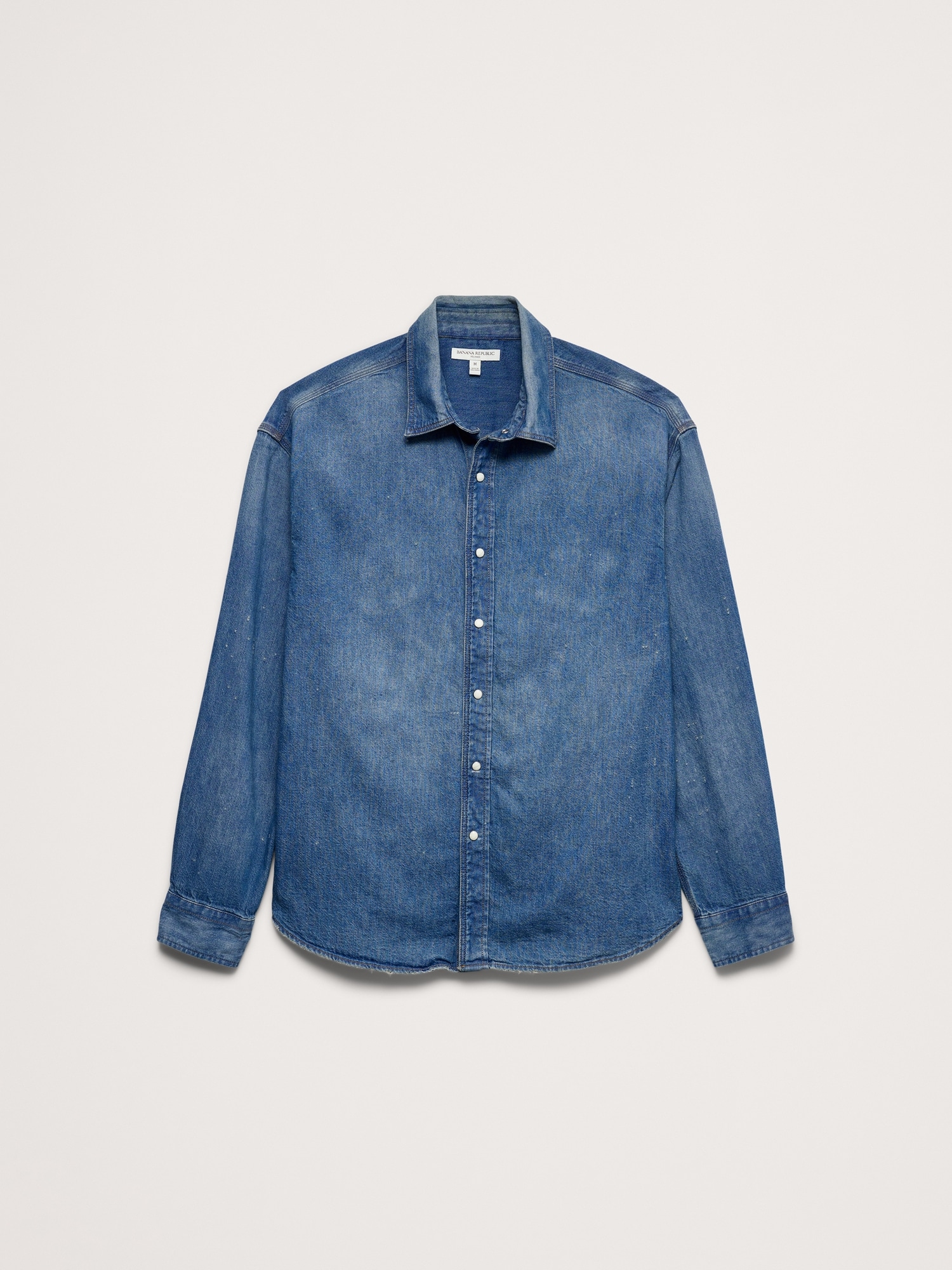 Relaxed-Fit Denim Shirt with Snaps
