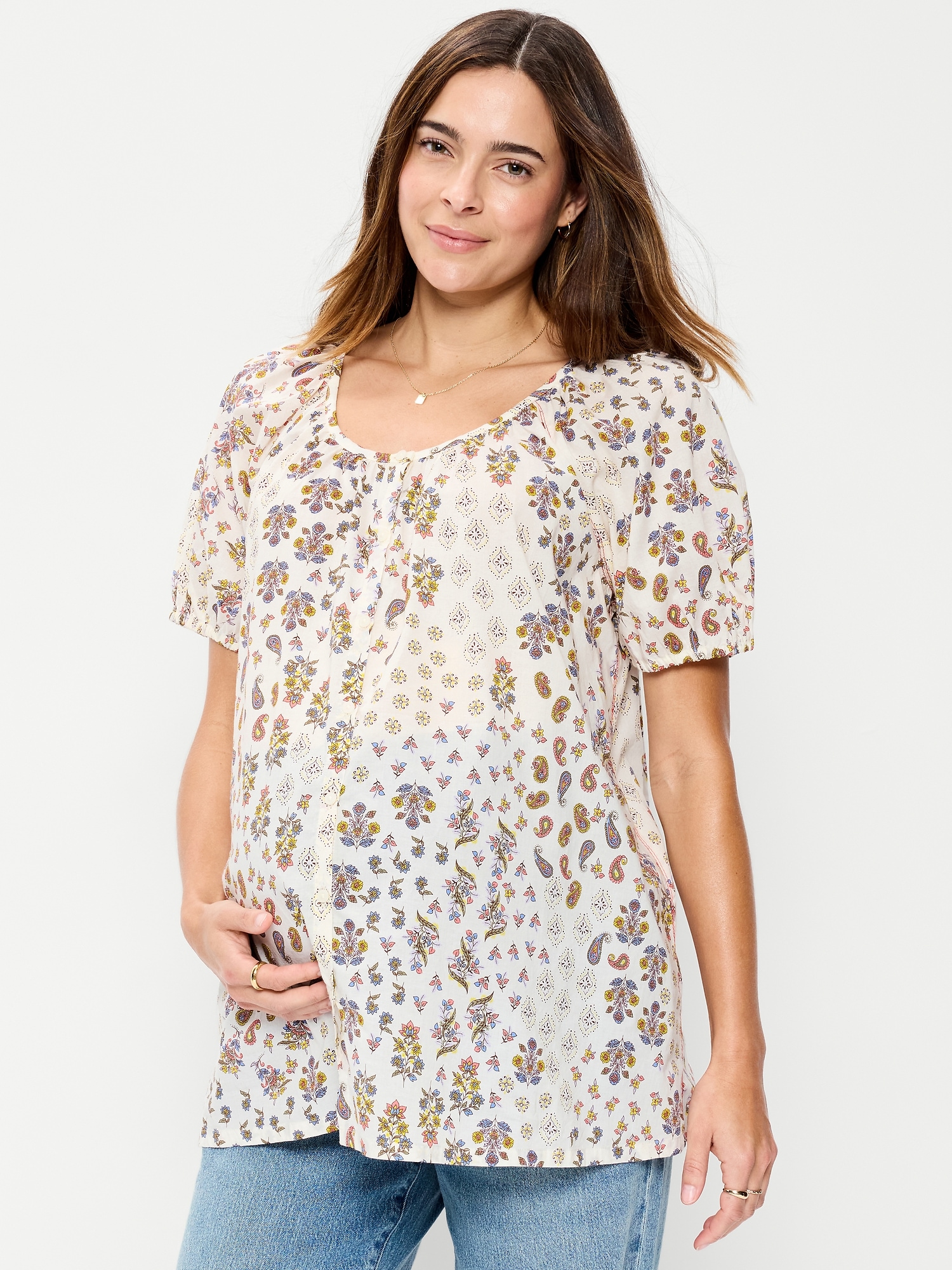 Maternity Airy Button-Down Top