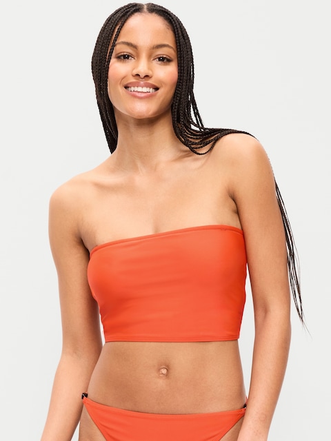 HAUT DE MAILLOT BANDEAU À NOUER AU DOS.