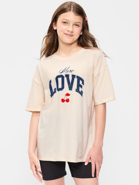Oversized Graphic Tunic T-Shirt for Girls