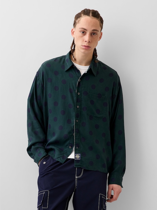 Gap &times; Awake NY ツイル ドット ビッグシャツ-0