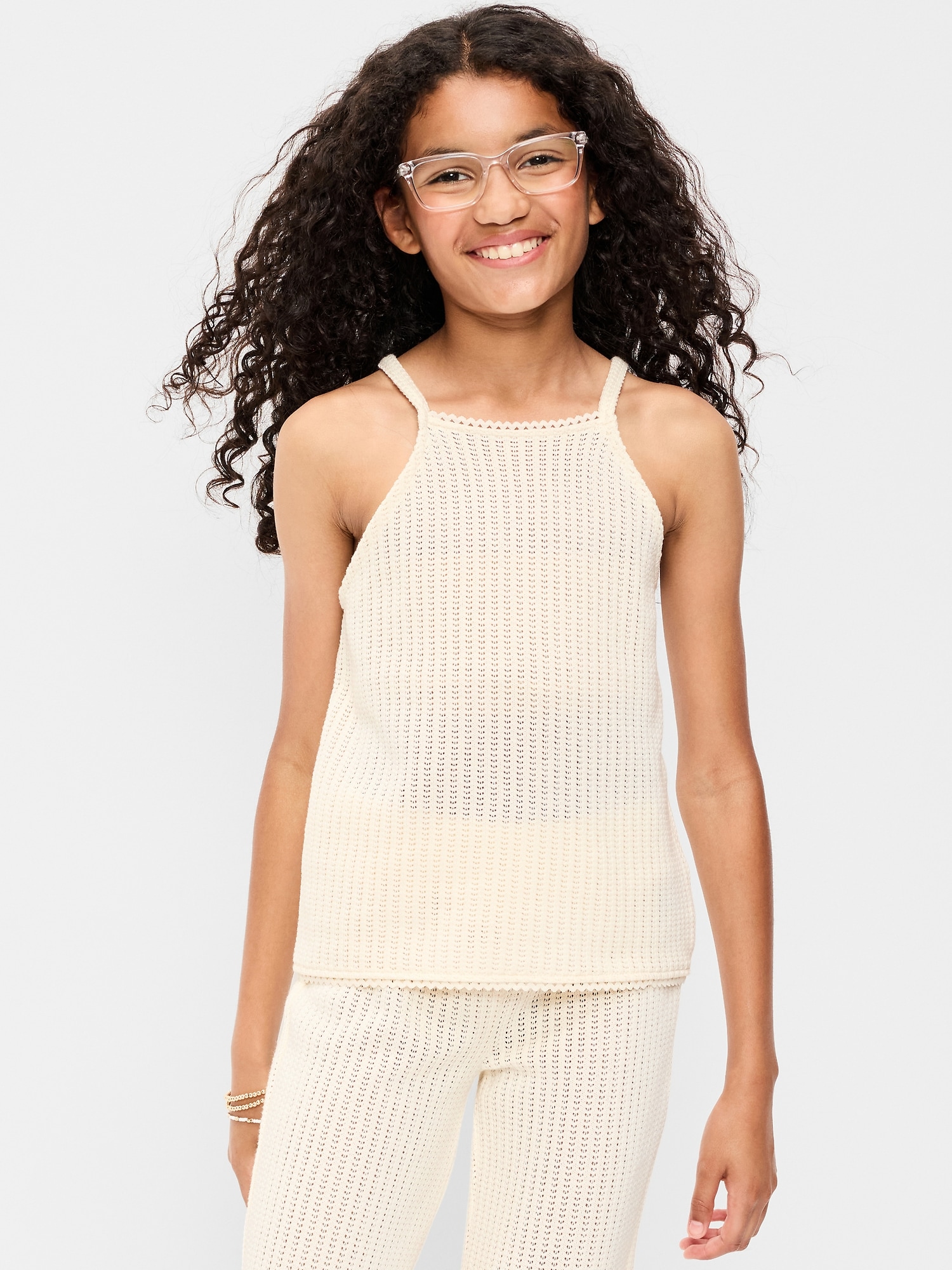 HAUT EN TRICOT DE JACQUARD SANS MANCHES POUR FILLE