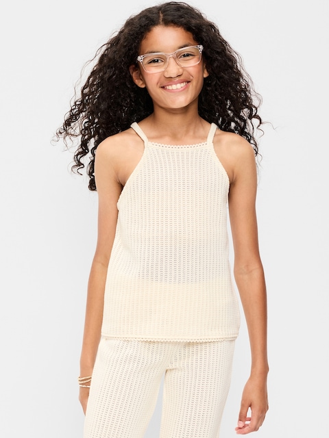 Sleeveless Jacquard Knit Top for Girls