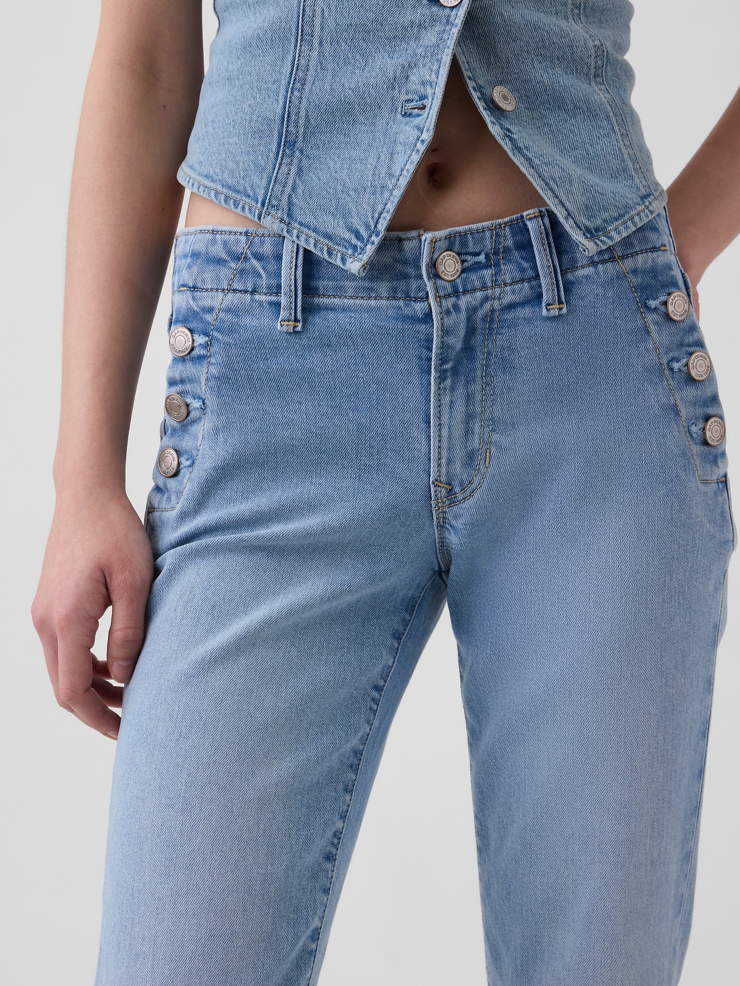 ローライズ ロング＆リーン セーラーデニムパンツ-4