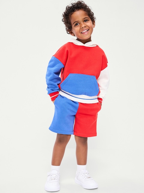 Fleece Color-Block Shorts for Toddler Boys