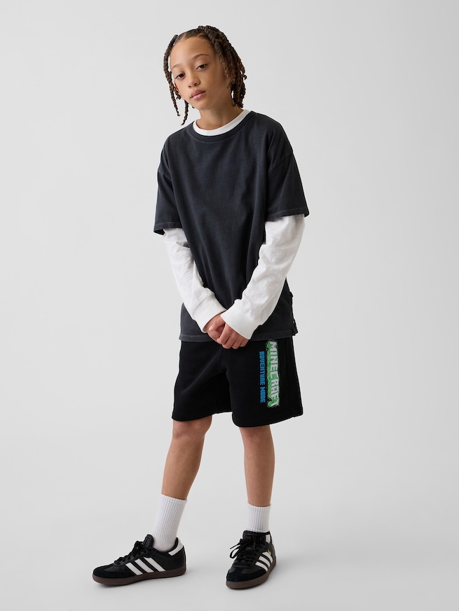 GapKids マインクラフト リラックスフィット プルオン ショートパンツ-2