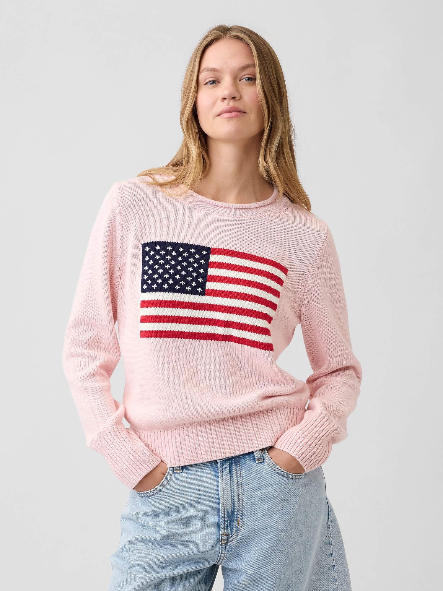 Roll Neck Americana Intarsia Sweater
