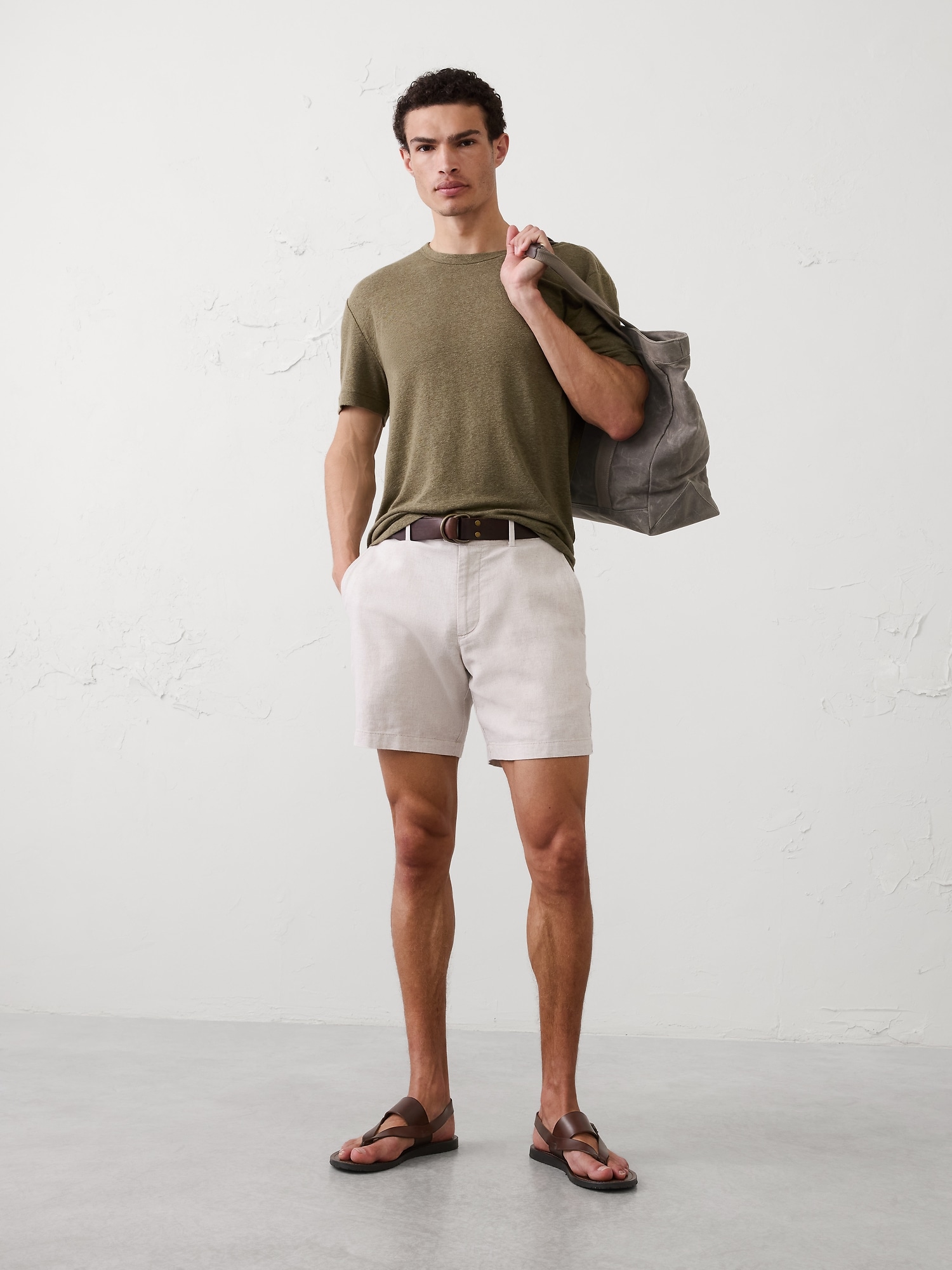 Standard-Fit Linen-Blend T-Shirt