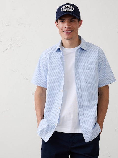 Relaxed-Fit Striped Poplin Shirt