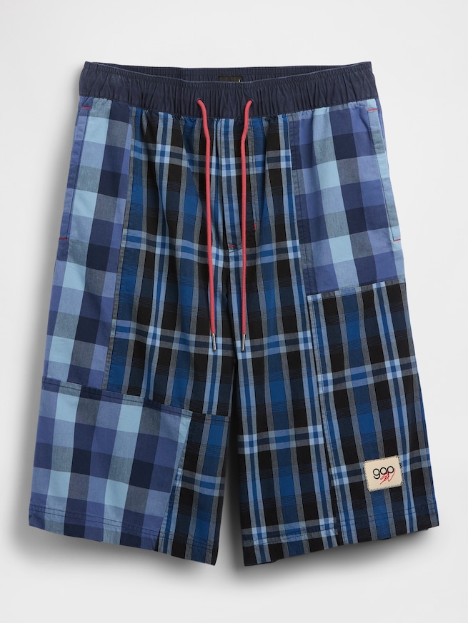 Gap &times; Sean Wotherspoon バギー パッチワーク プレイドショートパンツ-5