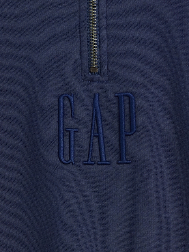 ヘビーウェイト オーバーサイズ GAPロゴ 1/4ジップアップ プルオーバー-3