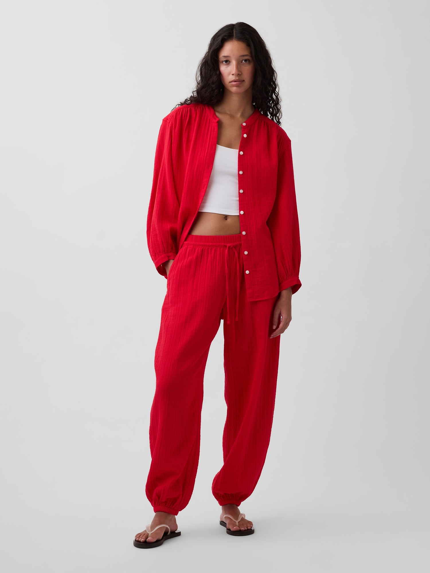 Cotton Gauze Easy Joggers