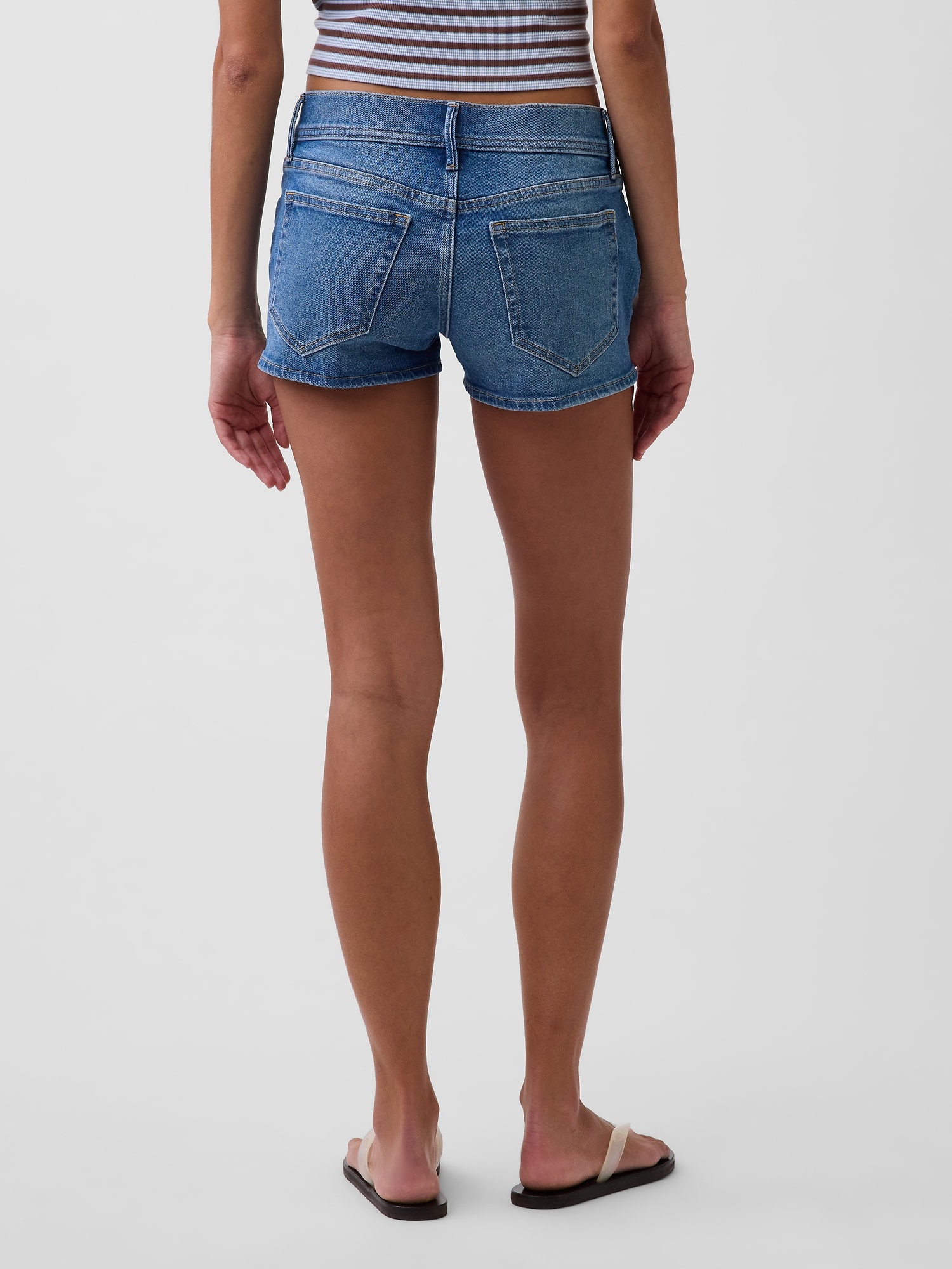 3" Low Rise Lace-Up Denim Shorts