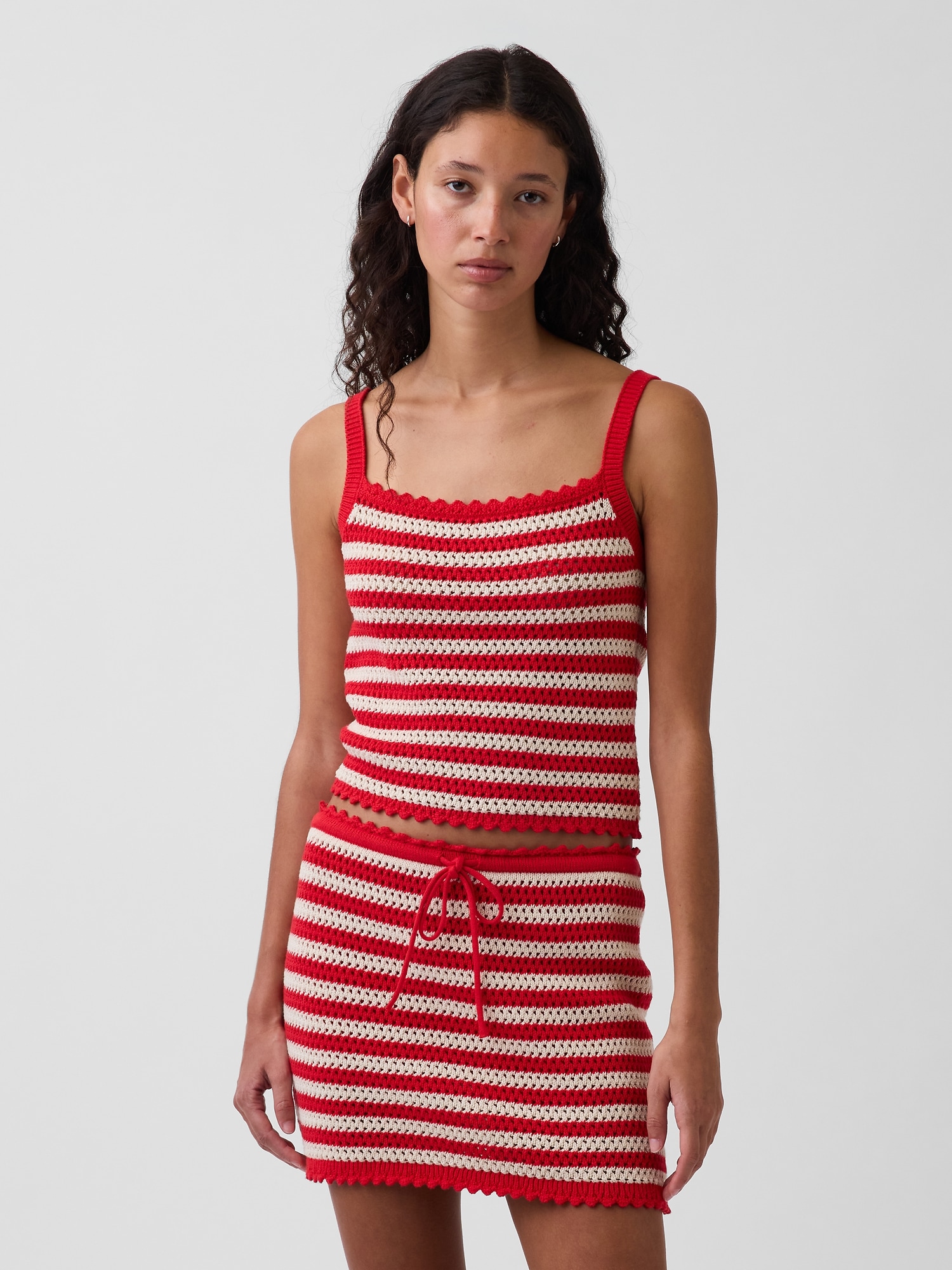 100% Cotton Crochet Crop Sweater Tank Top