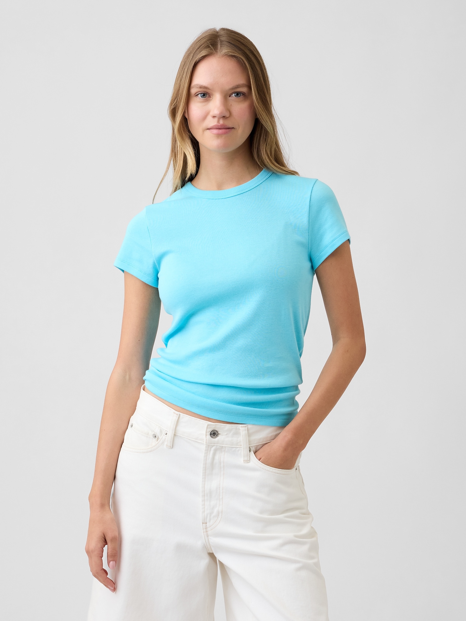 Modern Ribbed Crewneck T-Shirt