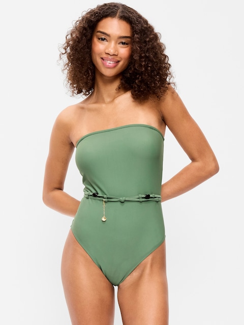 MAILLOT DE BAIN UNE PIÈCE SANS BRETELLES À CEINTURE