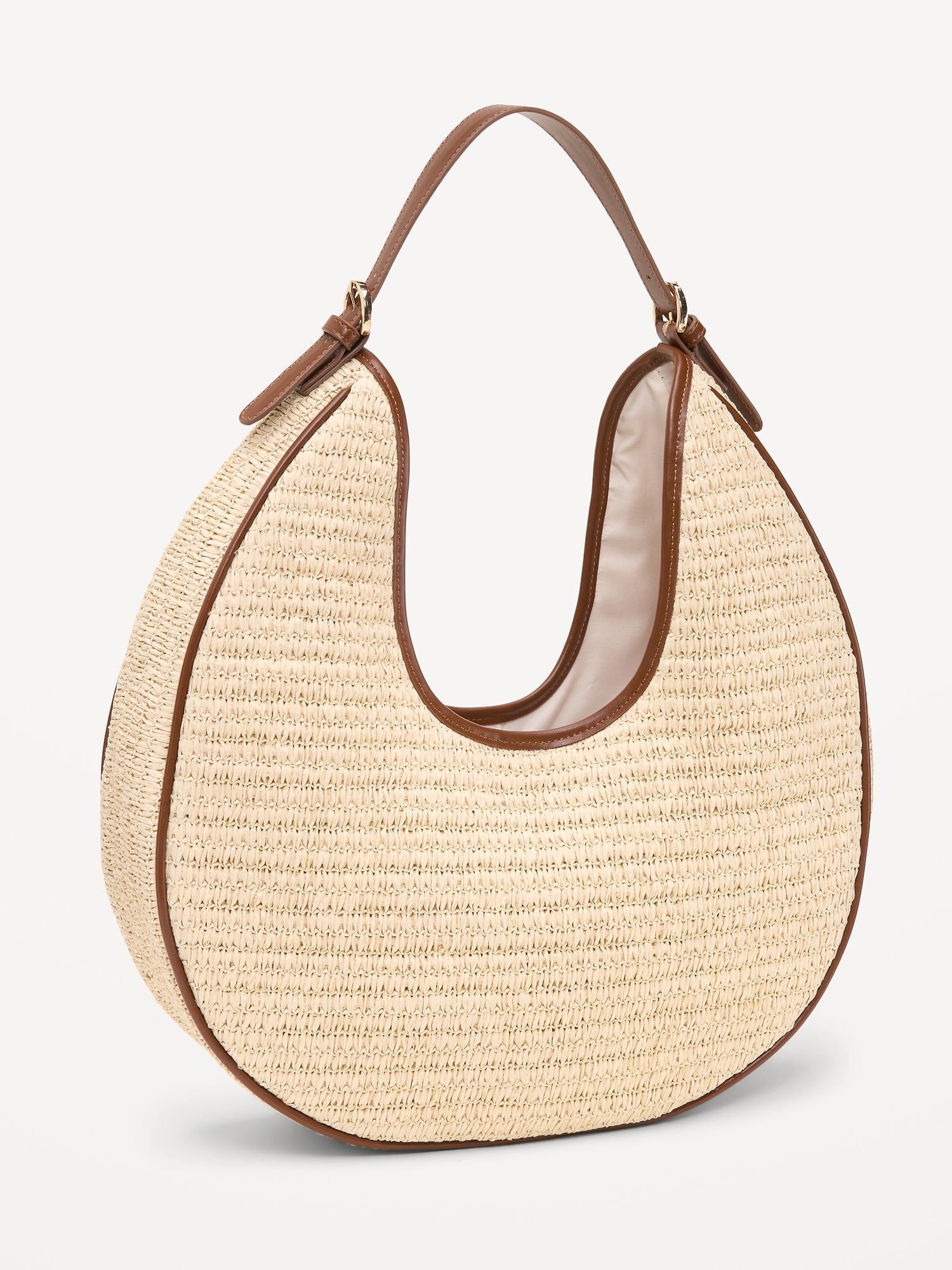 Oversized Raffia Hobo Bag