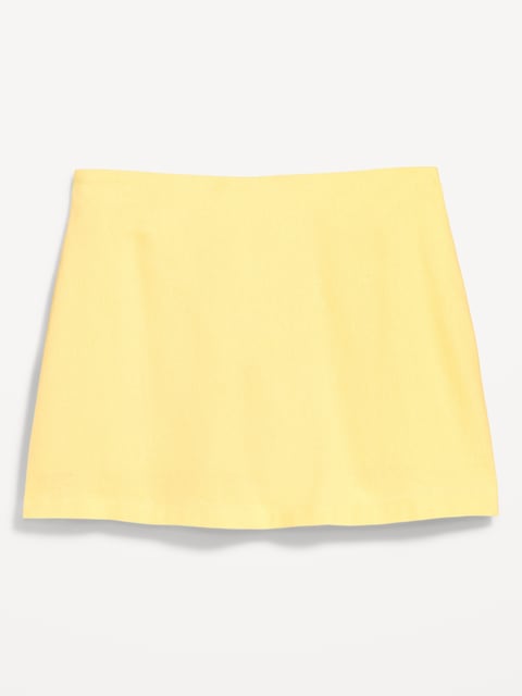 Linen-Blend Micro Skort