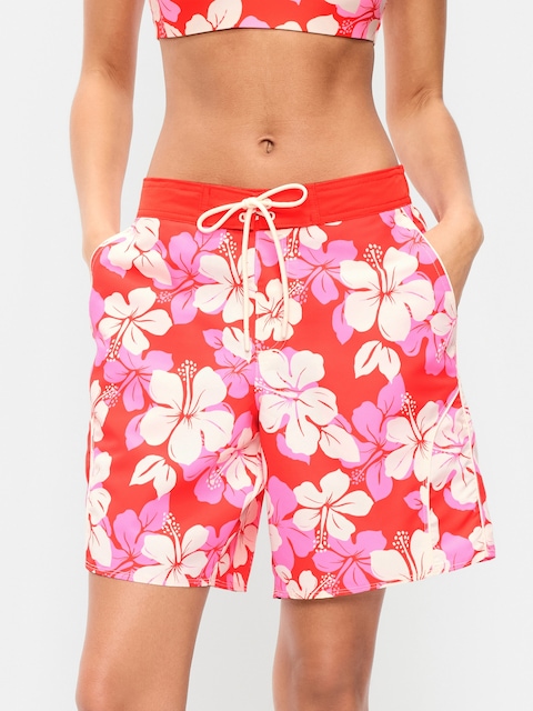 Mid-Rise Loose Swim Board Shorts