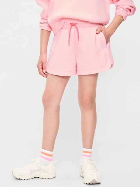 SHORT EN MOLLETON RAFFINÉ À TAILLE HAUTE POUR FILLE