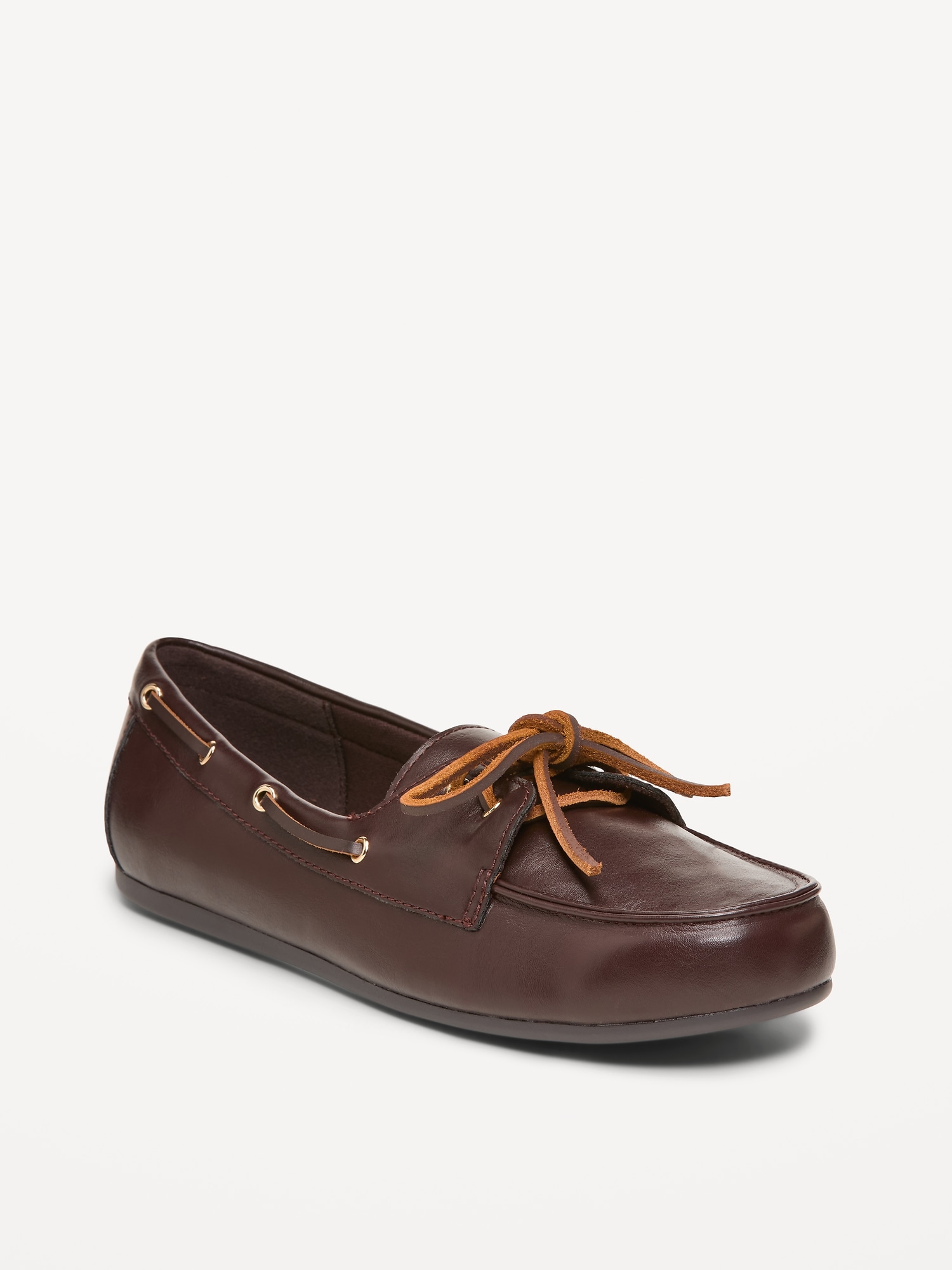 Faux-Leather Boat Shoes for Women