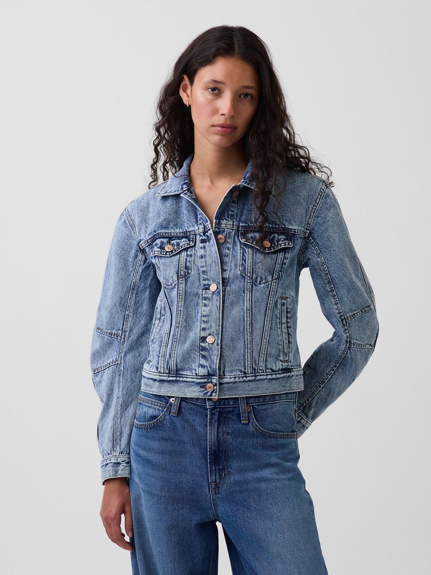 Barrel-Sleeve Icon Denim Jacket