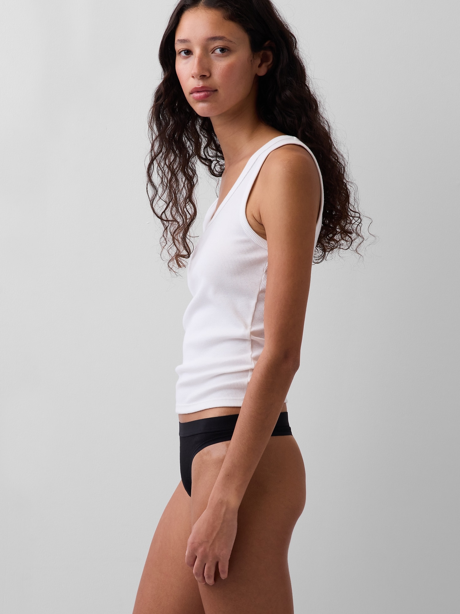 Organic Stretch Cotton Logo Thong