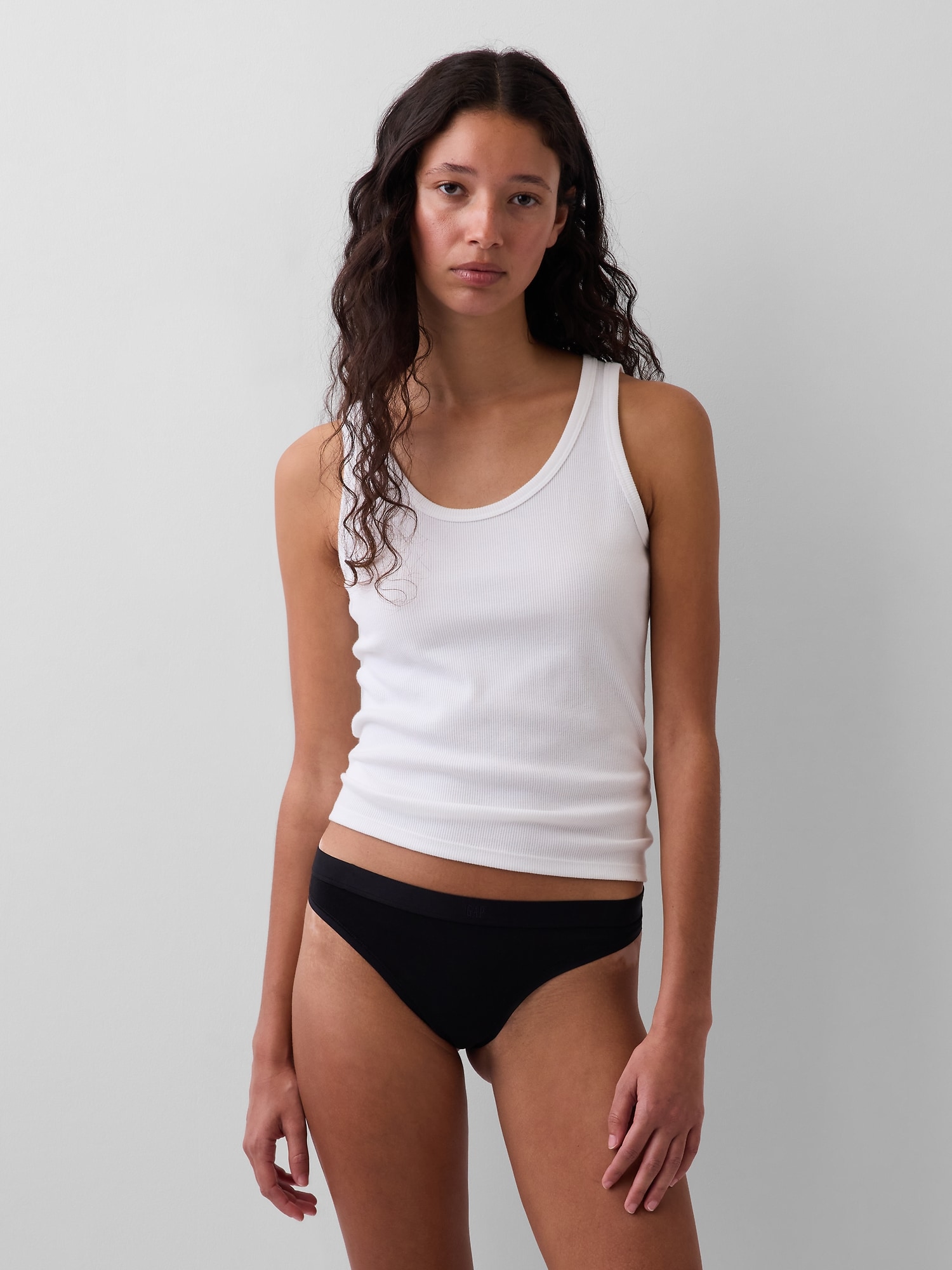 Organic Stretch Cotton Logo Thong