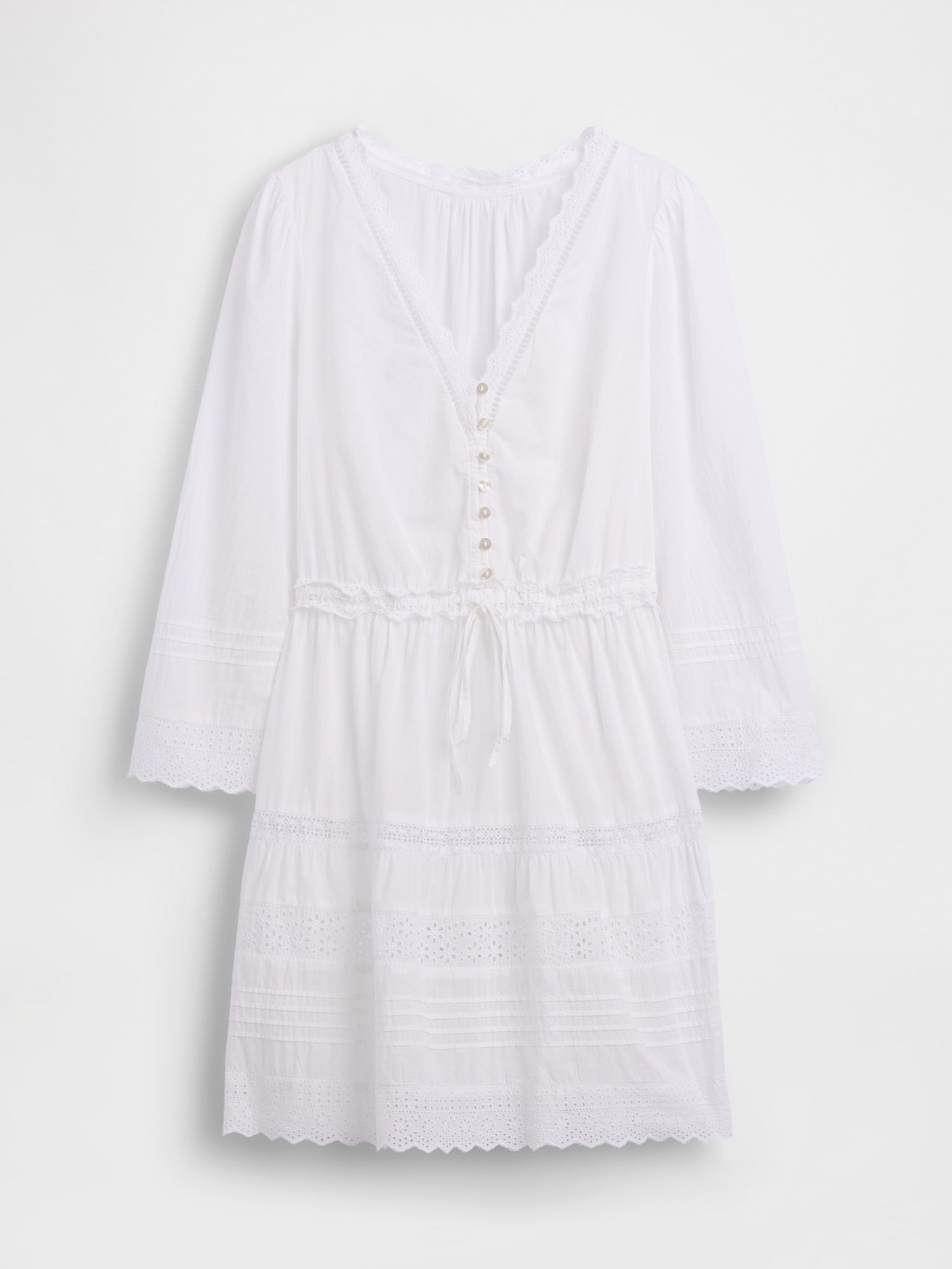 Lace-Trim Mini Dress