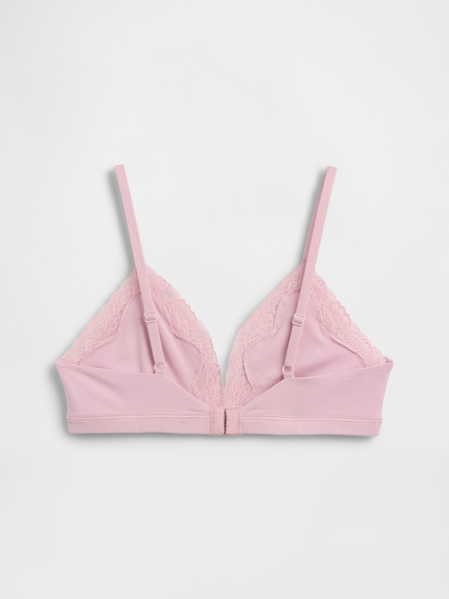 オーガニック ストレッチ コットン レーストリミング トライアングルブラ-6