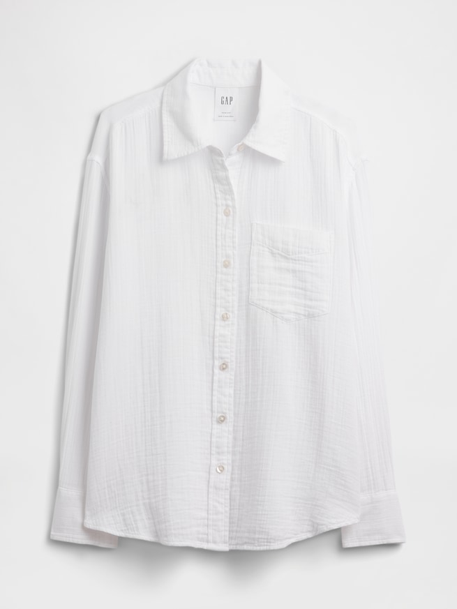 ガーゼ オーバーサイズシャツ-3