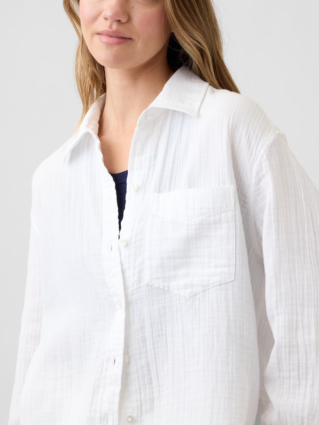 ガーゼ オーバーサイズシャツ-4