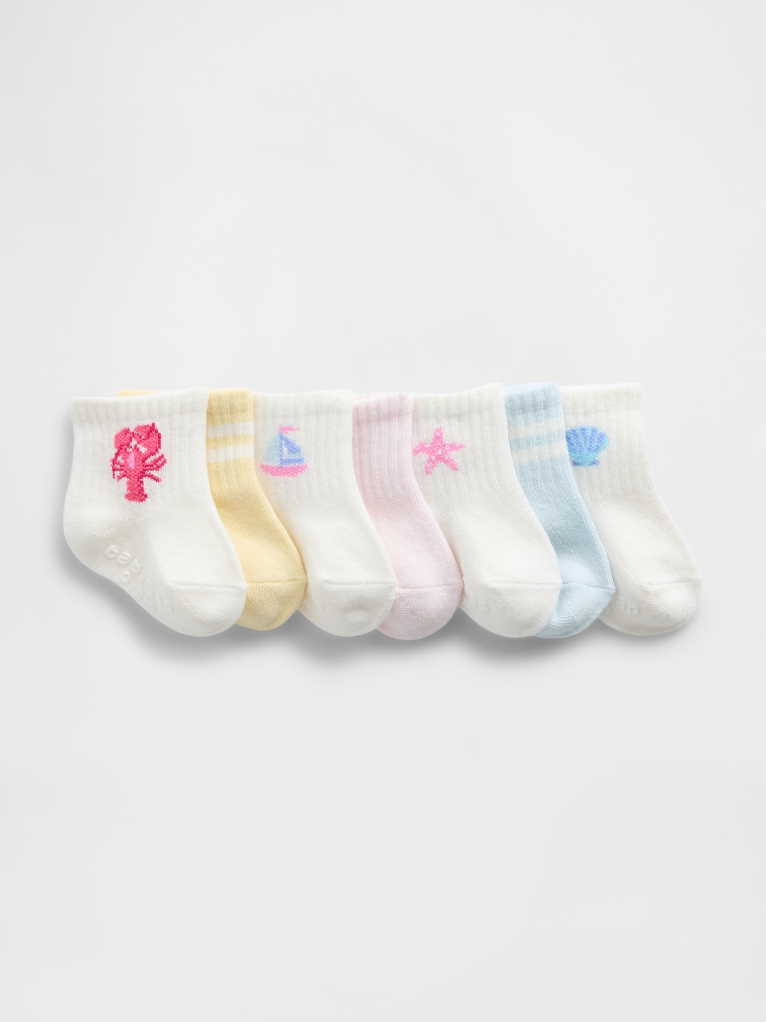 Toddler Beachy Quarter Crew Socks (7-Pack)