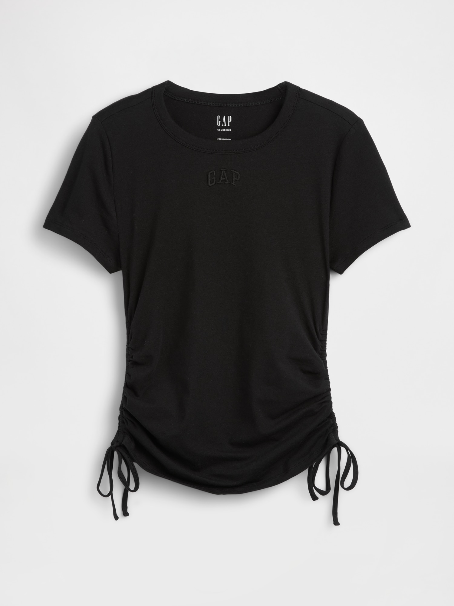 クロースニット ジャージー GAPロゴ ルーシュ サイドタイTシャツ-4