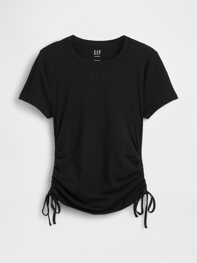 クロースニット ジャージー GAPロゴ ルーシュ サイドタイTシャツ-4