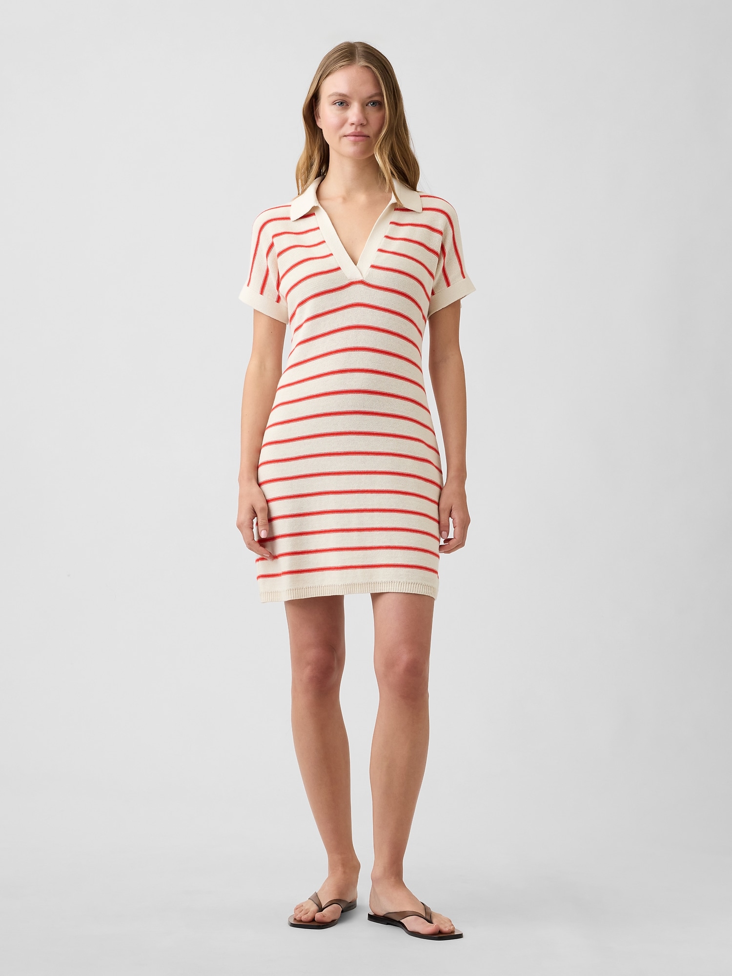 Polo Sweater Mini Dress