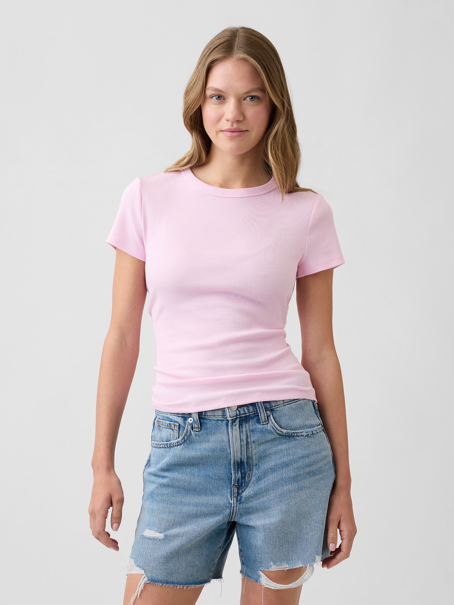Essential Ribbed Crewneck T-Shirt
