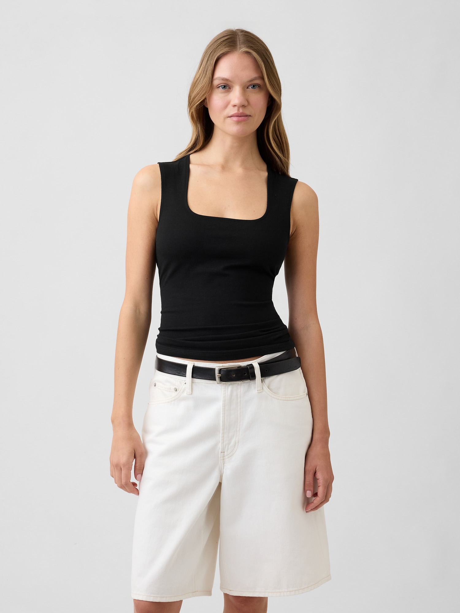 Squareneck Shell Tank Top