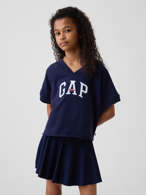 ヴィンテージソフト フレンチテリー リラックスフィット GAPロゴ Vネックスウェットシャツ (キッズ)